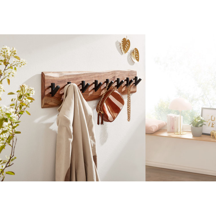 Foundstone Bryce Solid Wood 8 Hook Wall Mounted Coat Rack Wayfair.co.uk